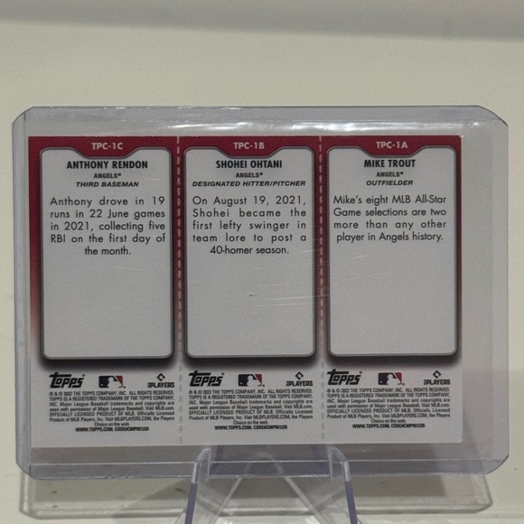 🔥 2022 Topps OHTANI/TROUT/RENDON tri player Card. This card is amazing to add - Picture 2 of 2